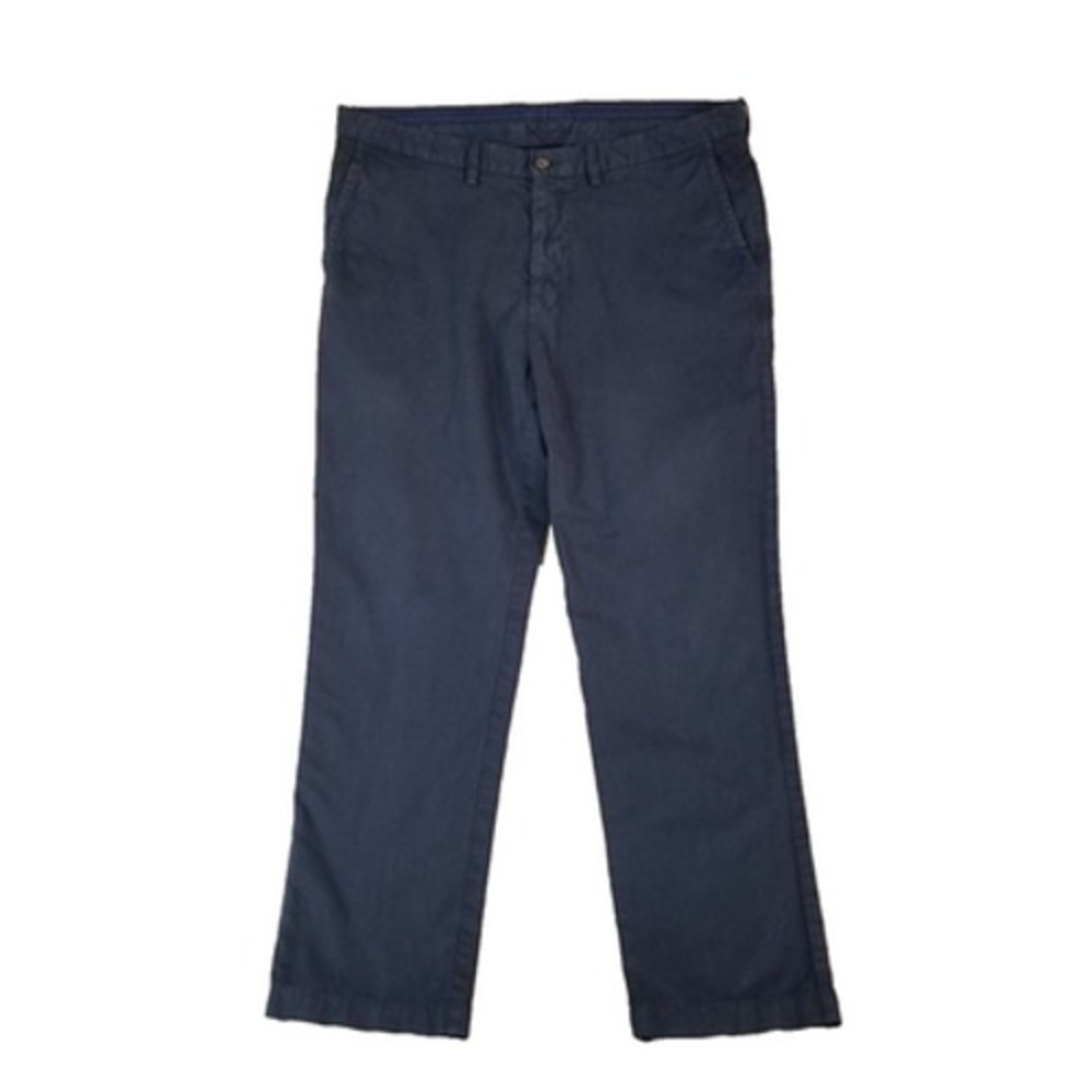 Tommy Bahama Pants Mens 38x30 Blue Chino Flat Front Preppy Cotton Blend Straight